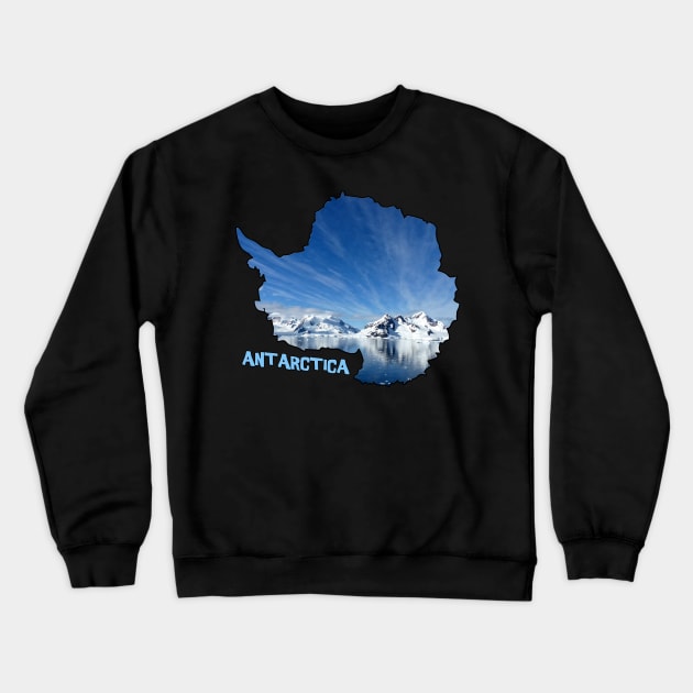 Antarctica Coastline Crewneck Sweatshirt by gorff